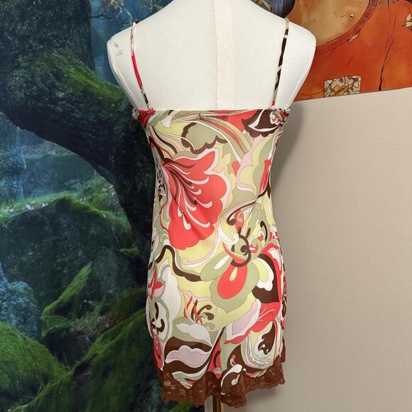 vintage y2k psychedelic lingerie slip by twenty one size small - Picture 6 of 7